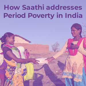a woman handing pads to another woman outside