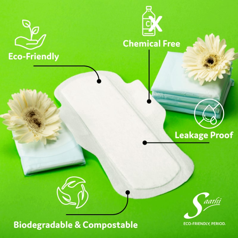Saathi Sanitary Pads Multi Pack: Biodegradable, rash-free, natural ...
