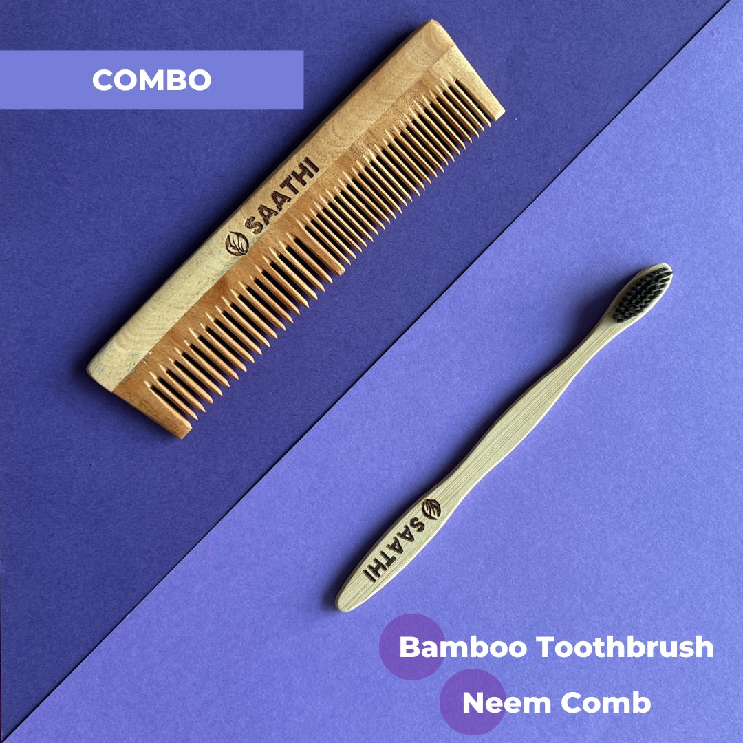 Neem Comb & Bamboo Toothbrush Combo