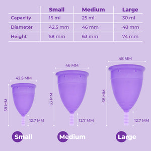 Saathi Menstrual cup size and specs